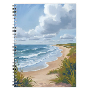 Ocean Waves Beach Coastal Painted Notebook