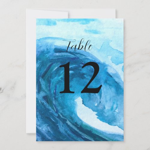 Ocean Waves Beach Destination Blue Table numbers