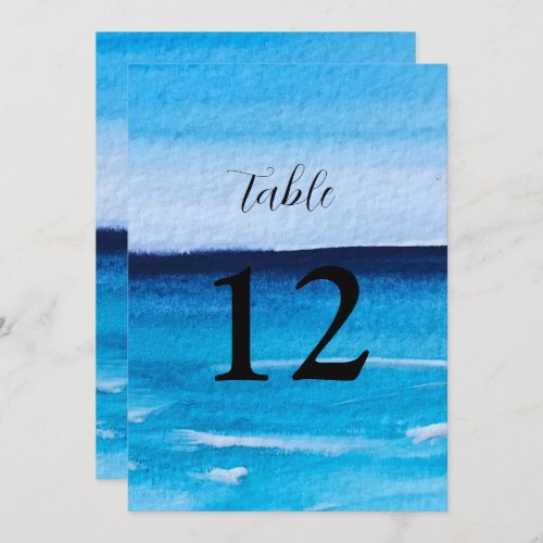 Ocean Waves Beach Destination Blue Table numbers