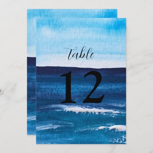 Ocean Waves Beach Destination Blue Table numbers