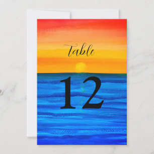Ocean Waves Beach Destination Sunset Table numbers