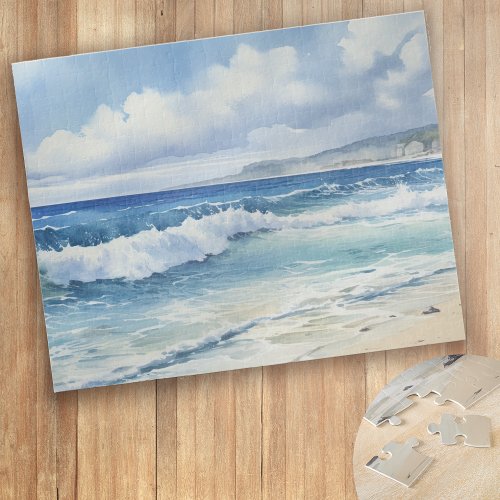 Ocean Waves Beach House Aesthetic Jigsaw Puzzle