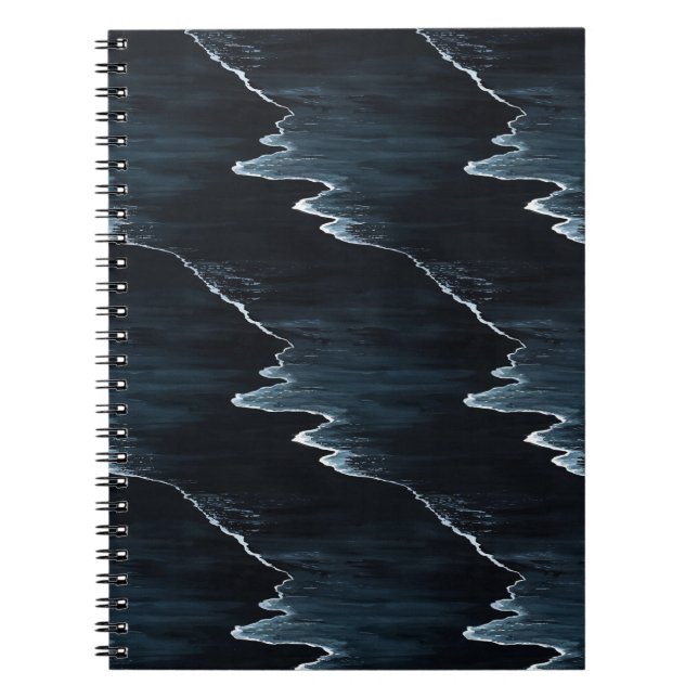 Ocean Waves Beach Night Notebook (Front)