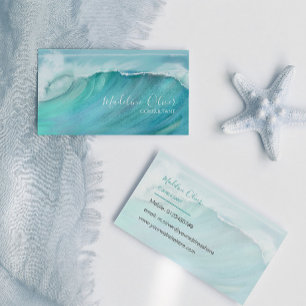 Ocean Waves Beach Sea Travel Blue Modern Business Card