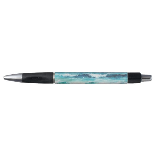 Ocean Waves Beach Watercolor Painting Pen