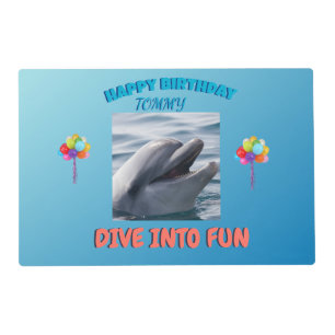 Ocean Waves Birthday Splash Placemat