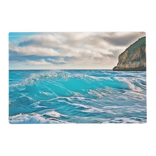 Ocean Waves: Blue Horizon Placemat
