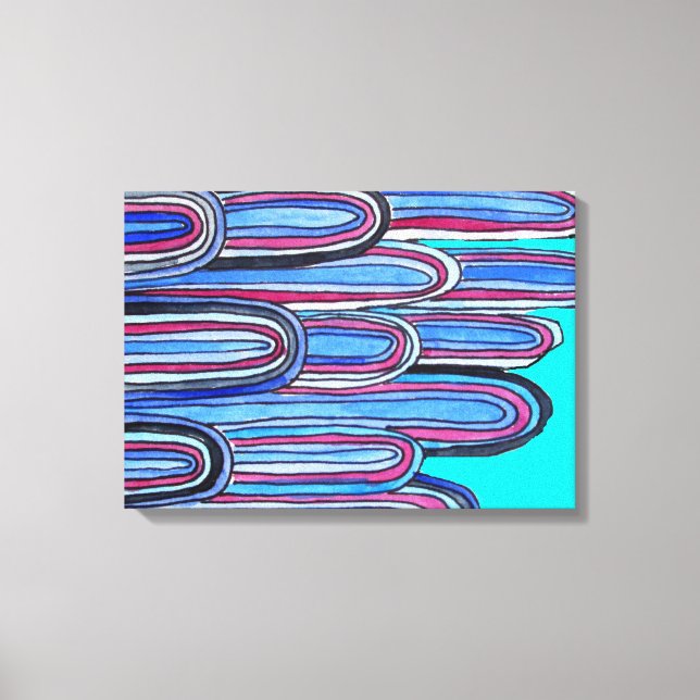 Ocean Waves blue pattern art Canvas Print (Front)