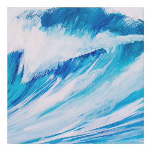 Ocean Waves: Blumarine Watercolor Beauty. Faux Canvas Print