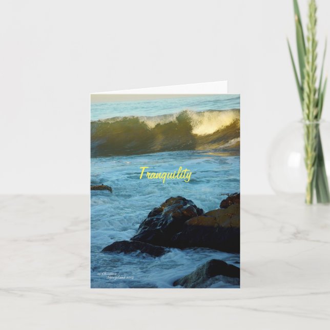 Ocean waves boulders Note Cards (Front)