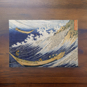 Ocean Waves by Katsushika Hokusai Japanese Print Cloth Placemat