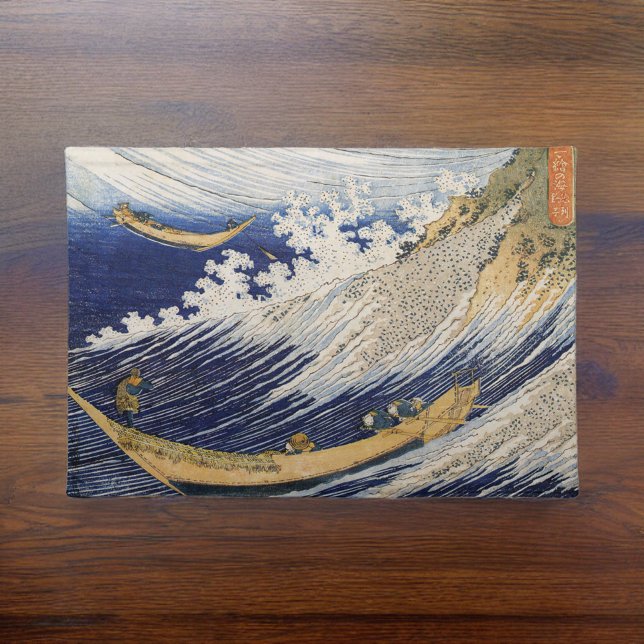 Ocean Waves by Katsushika Hokusai Japanese Print Cloth Placemat (Creator Uploaded)