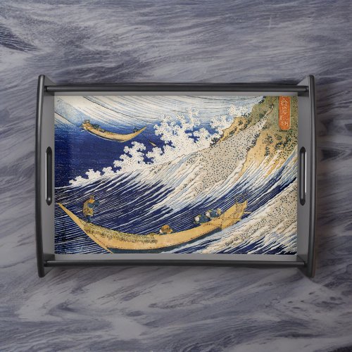 Ocean Waves by Katsushika Hokusai Japanese Print Serving Tray