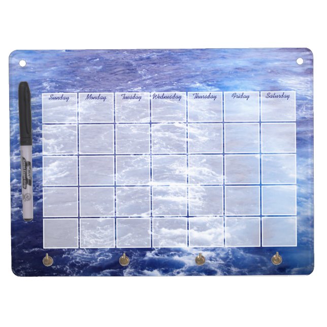 Ocean Waves Calendar Dry Erase Board (Front)