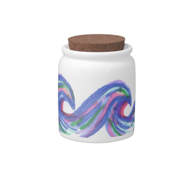 Ocean Waves Candy Jar (Front)