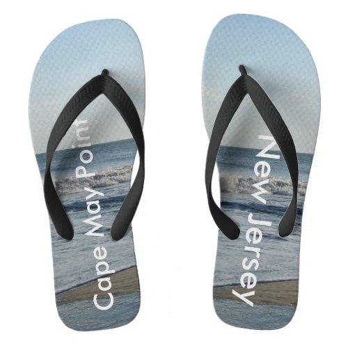 Ocean Waves Cape May Point New Jersey Flip Flops