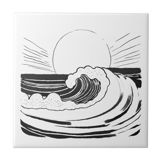 Ocean Waves Ceramic Tile (Front)