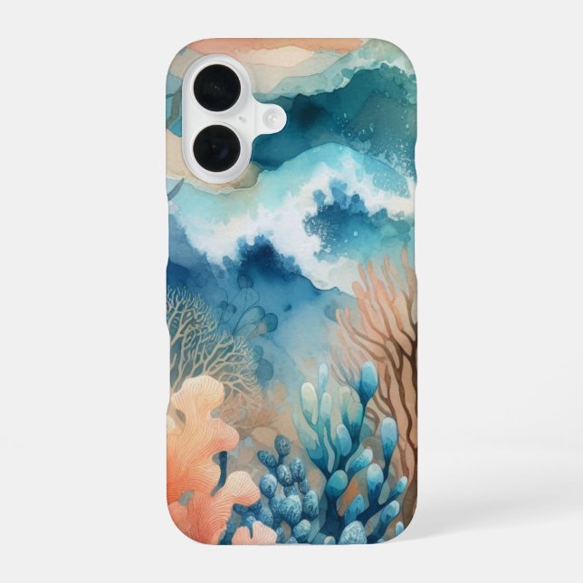 Ocean Waves Coral Sealife  iPhone Case (Back)