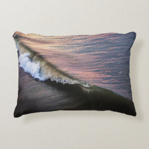 OCEAN WAVES CRASHING ON SHORE DURING DAYTIME ACCENT PILLOW