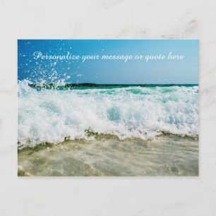 Ocean Waves Crashing Shore Personalize Message Postcard