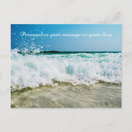 Ocean Waves Crashing Shore Personalize Message Postcard