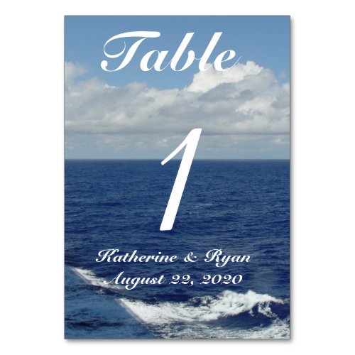 Ocean Waves Fluffy White Clouds Table No Cards