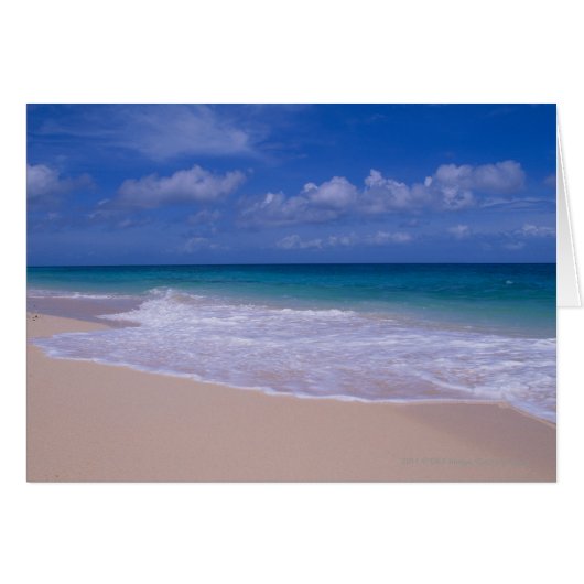 Ocean waves foaming onto sandy beach cards (Front Horizontal)