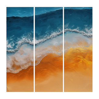 Ocean Waves & Golden Sand Triptych