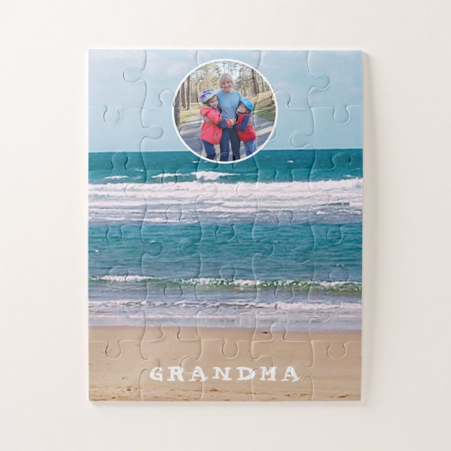 Ocean Waves Grandma Photo Dementia 30 Piece Jigsaw Puzzle (Vertical)