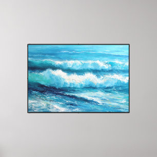 Ocean Waves in Motion Abstract Wall Art