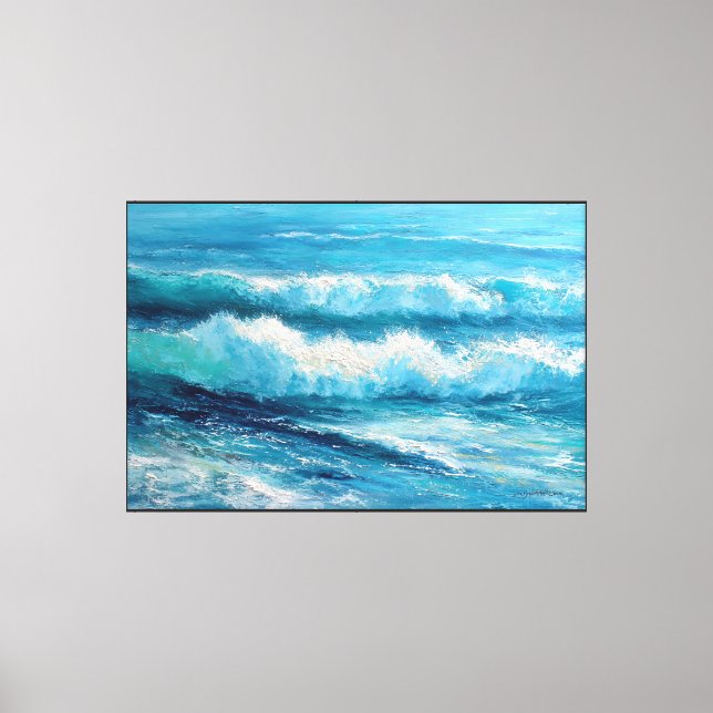 Ocean Waves in Motion Abstract Wall Art (Front)