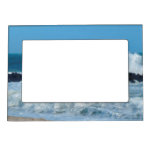 Ocean Waves Jersey Shore Beach Rocks Photo Magnetic Frame
