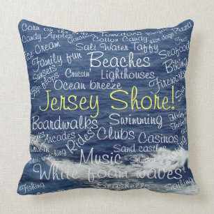 Ocean Waves Jersey Shore Reversible Throw Pillow