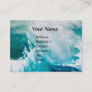 OCEAN WAVES MONOGRAM / Ship In the Sea in Storm Business Card