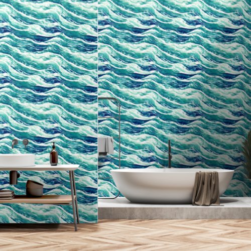 Ocean waves nautical seamless pattern beach wallpaper 