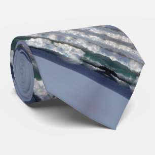 Ocean waves neck tie