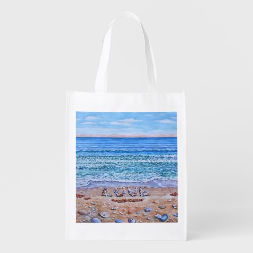 Ocean Waves of Love Grocery Bag