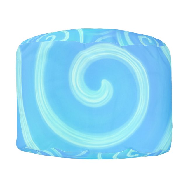 Ocean Waves of Pastel Dreams – Pastel Swirl Round  Pouf (Front)