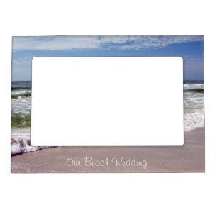 Ocean Waves on Pink Sand Beach Magnetic Frame