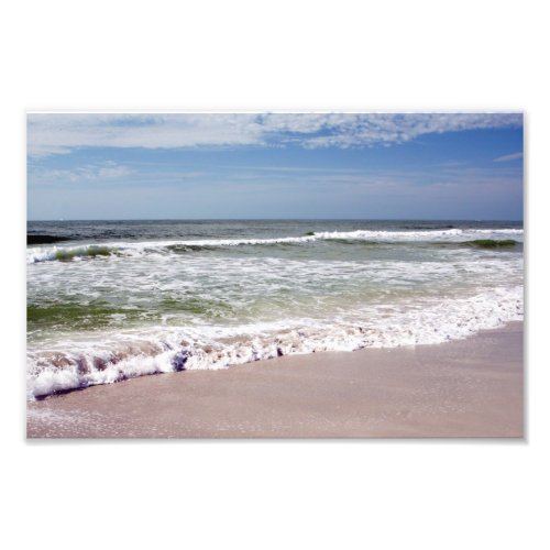 Ocean Waves on Pink Sandy Beach Photo Print