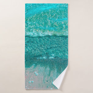 Ocean Waves on Sand Bath Towel