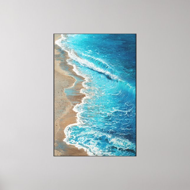 Ocean Waves on Sandy Beach Abstract Wall Art (Front)
