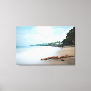 Ocean Waves On Sandy Beach Canvas Print