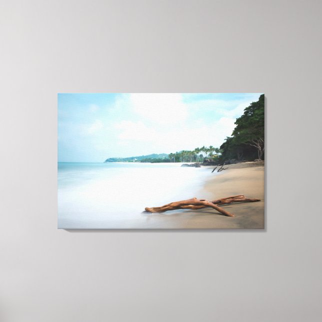 Ocean Waves On Sandy Beach Canvas Print (Front)
