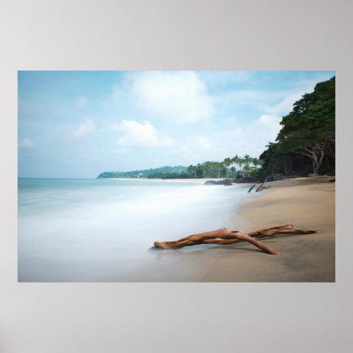 Ocean Waves On Sandy Beach Poster