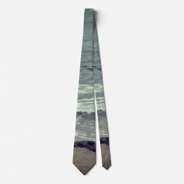 Ocean waves on the beach  neck tie (Front)