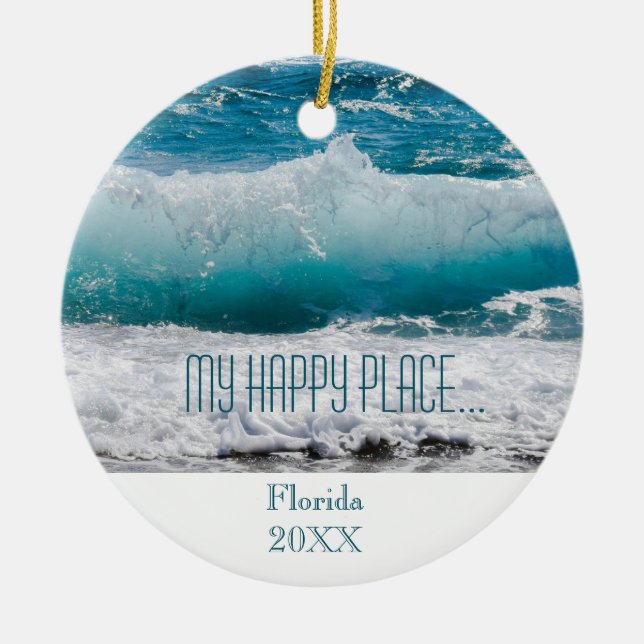 Ocean Waves Ornament Dated (Front)