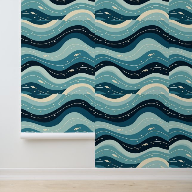 Ocean Waves Pattern: A Serene Seascape Wallpaper (Application)