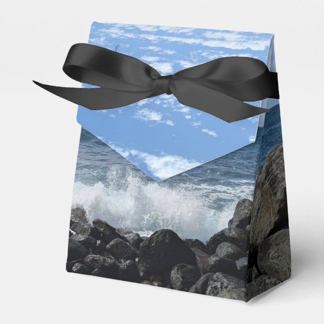 Ocean Waves photo Favor Boxes (Front Side)