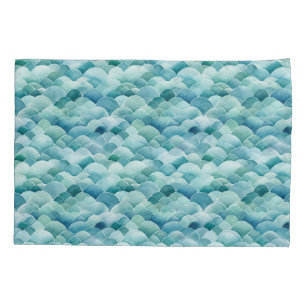 Ocean Waves Pillow Case Teal Aqua Light Sea